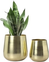 Mygift Modern Brass Brushed Metal Vase With Tapered Top,, Handmade In India - £29.56 GBP