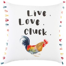 White Chicken Love Modern Throw Pillow - £54.92 GBP