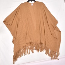 Women&#39;s Shawl Wrap Open Sweater Cardigan Cloak Poncho Cape Tan One Size ... - £14.89 GBP