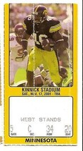 2001 Nov 17th Ticket Stub Minnesota @ Iowa College Football Kinnick Stadium - £11.29 GBP