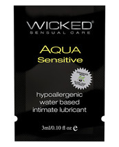 Wicked Sensual Care Hypoallergenic Aqua Sensitive Water Based Lubricant - .1 Oz - $9.99