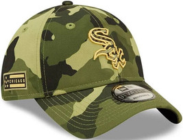 Chicago White Sox New Era 9TWENTY Armed Forces Camo Adjustable Baseball Hat - £25.79 GBP