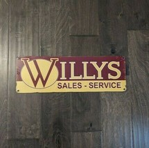 18&quot; WILLYS Sales Service  3d cutout retro USA STEEL plate display ad Sign - £39.38 GBP