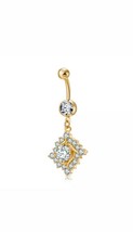 14k Vergoldet Simulierte Diamanten 2.80Ct Nabel Kugel Piercing Bauchnabel Ring - £54.59 GBP