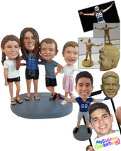 Personalized Bobblehead Big happy familywearing casual clothes on a hot summer d - £246.81 GBP