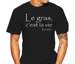 Kaamelott Karadoc Le Gras Men&#39;s Black Basic T-shirt - £16.30 GBP