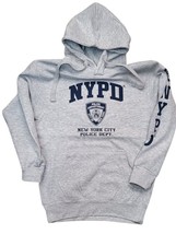 NYPD Mens Hoodie Front &amp; Sleeve Print (Heather Gray &amp; Blue) - £31.96 GBP+