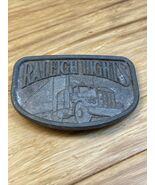 Vintage Raleigh Lights Belt Buckle Trucker Semi Truck Pewter KG JD - $19.79