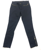 Michael Kors Skinny Ankle Navy Blue Pants Size 4 Zippers Faux Back Pockets EUC - £21.31 GBP
