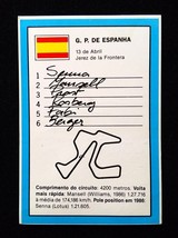 AYRTON SENNA  BRAZIL ✱ Rare Formula 1 Sticker Pocket Calendar Card Portugal 1986 - £31.89 GBP