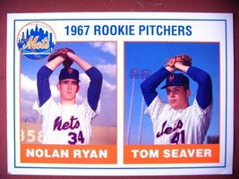 NOLAN RYAN TOM SEAVER 1967 NEW YORK METS Baseball Poster Rookie Pitchers... - £31.10 GBP