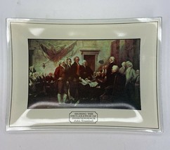 Ashtray Vintage Glass 6.5&quot; X 5&quot; Signing The Declaration Of Independence Trumbull - $14.03