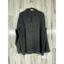 Eddie Bauer Mens Sweater Size 2XL Heathered Charcoal Grey 1/4 Zip - £19.51 GBP