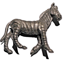 Collectible SD 2005 Pewter African Zebra 2&quot; x 1.5&quot; Animal Figurine Detailed - £13.25 GBP