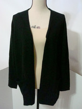 NWT New Womens XL 1X Ryllace Plus 100% Cashmere Open Cardigan Sweater Black Soft - £270.91 GBP