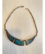 Vintage Sterling Silver Turquoise Necklace by Carlos Diaz 50g 16” - $7,930.12 MXN