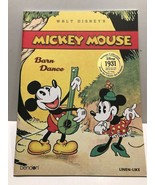 Disney Mickey Mouse Barn Dance 12&#39;&#39; x 9&#39;&#39; Linen Vintage Like Book (1931) - $11.66