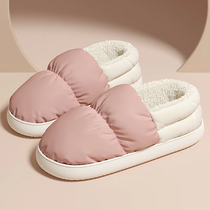 Plush Cotton Warm Home Slippers Winter Flat Comfortable Soft Sole Women Men Coup - £103.79 GBP