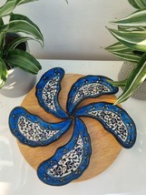 Traditional Uzbekistan Handmade Art Ceramics Dipping Dish Snack Set Unusual - £33.12 GBP
