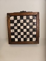 Aztec Designed Mini Wooden Chess Board With Storage Drawer For Pieces - £29.85 GBP