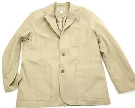 Duluth Trading Co Men&#39;s Coat Size L Canvas Cotton Blazer Field Jacket Beige - £33.17 GBP