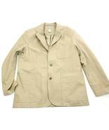Duluth Trading Co Men&#39;s Coat Size L Canvas Cotton Blazer Field Jacket Beige - £32.79 GBP