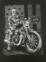 Skeleton Historic Route 66 Biker T-Shirt Mens L Black Motorcyle Skull Fl... - $187.25 MXN