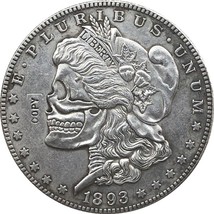 Hobo Nickel two face 1893 USA Morgan Dollar COIN COPY - £7.18 GBP