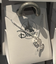 Disney Parks Mickey Mouse Faux Gem Letter L Silver Color Necklace NEW - £25.72 GBP