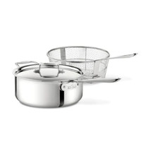 All-Clad D5 Stainless Polished 5-ply 6-qt Deep Fryer Set with Fry Basket... - $140.24