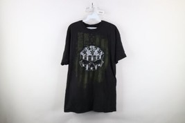 Vtg Y2K Harley Davidson Mens XL Faded Spell Out Flag Skull T-Shirt Black USA - $44.50