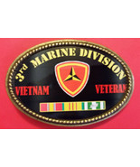 Vietnam Veteran 3rd MARINE DIVDIVISION  Epoxy Belt Buckle - NEW - £12.54 GBP