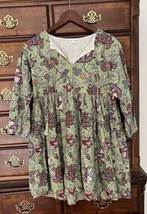 Grace Holiday Women&#39;s Tunic Dress tassel 3/4 sleeve MEDIUM M cotton - $34.62