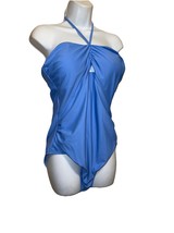 LOFT Beach Halter One Piece Swimsuit Bathing Suit BLUE XL NEW - $97.02