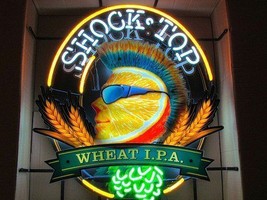 Rare New Shock Top Wheat IPA Beer Bar Light Neon Sign 24&quot;x20&quot; - £207.06 GBP