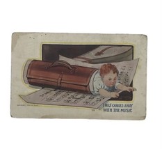 Vintage Carried Away With Music Post Card - £12.50 GBP