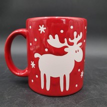 Rare Waechtersbach White Moose Christmas Red Ceramic Coffee Cup Mug Germany - $17.32