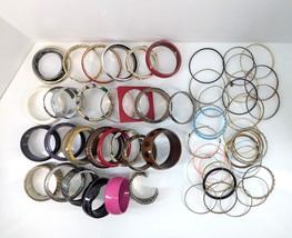 Fashion Jewelry Lot of 33 Bangles and 30 Bracelets All Preowned Good Condition - £18.54 GBP