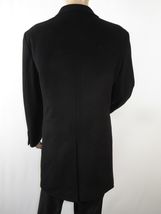 Men 100% Soft Wool 3/4 Length Winter Top Coat Cashmere Feel  #Til-70 Black image 8