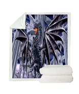 Thunderstrike Powerful Black Dragon Throw Blanket - $55.90+
