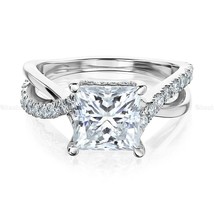  14k White Gold Finish 0.40 Ct Princess Cut Diamond Wedding Engagement Ring - £70.00 GBP