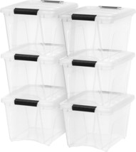 Iris Usa 19 Qt Plastic Storage Bin Tote Organizing Container With Sturdy, 6 Pack - £46.70 GBP