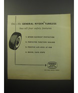 1955 General Tires Ad - Only the General Nygen Tubeless has all four saf... - £14.55 GBP