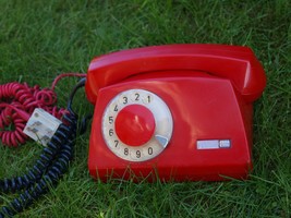 VINTAGE SOVIET POLAND  ROTARY DIAL PHONE TELEPHONE TELKOM ELEKTRIM RED C... - $52.12