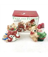 Fitz Floyd Holiday Elf Teddy Bear Salt Pepper Shakers Set Christmas Tabl... - £10.32 GBP