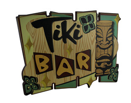 Scratch &amp; Dent Tropical Island Tiki Bar Sign Wooden Wall Hanging - £17.38 GBP