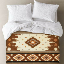 Extra Large Thick Soft &amp; Warm Alpaca Wool Blanket 90x76&quot; Aztec Geometric Pattern - £108.96 GBP
