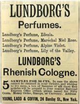 1886 Lundborg&#39;s Perfume &amp; Cologne Advertisement Victorian Beauty DWKK27F - $27.87 CAD