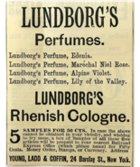 1886 Lundborg&#39;s Perfume &amp; Cologne Advertisement Victorian Beauty DWKK27F - €17,16 EUR