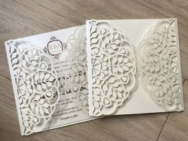 50pcs customized Laser Cut wedding invitations card,laser cut wedding invite car - £40.48 GBP
